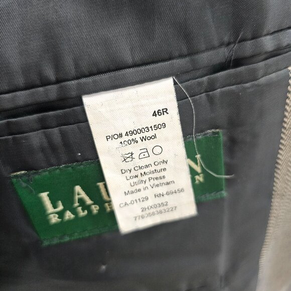 Ralph Lauren 46R Gray HB 2-Button Sport Coat Blazer Jacket G716 - Picture 11 of 11